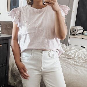 Jenifer grace Eyelet Sleeve Top. m